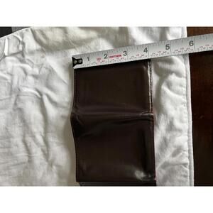 Brown Leather Tri-Fold Wallet with ID Window